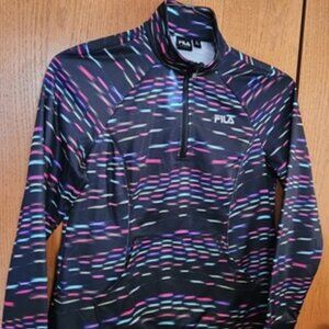Women's Fila Sport Athletic pullover sweat shirt stretch top Med.Multi-colored